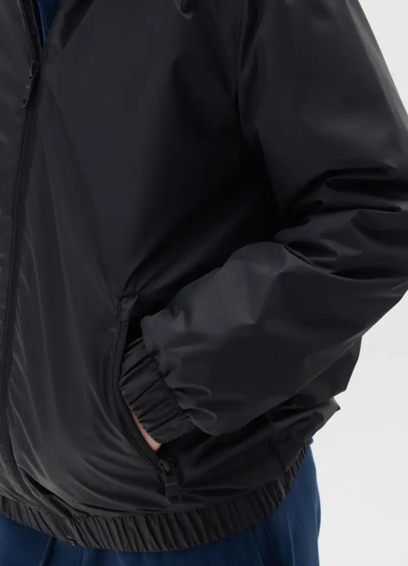 Giacca Impermeabile Nera Da Ragazzo Con Cappuccio, Bambino, Nero miniatura 3