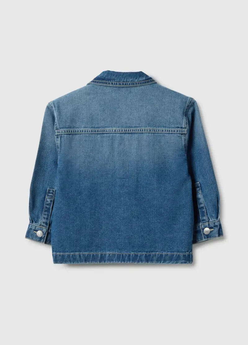 Giacca In Puro Cotone Denim Regular Fit Per Bambino, Denim miniatura 2