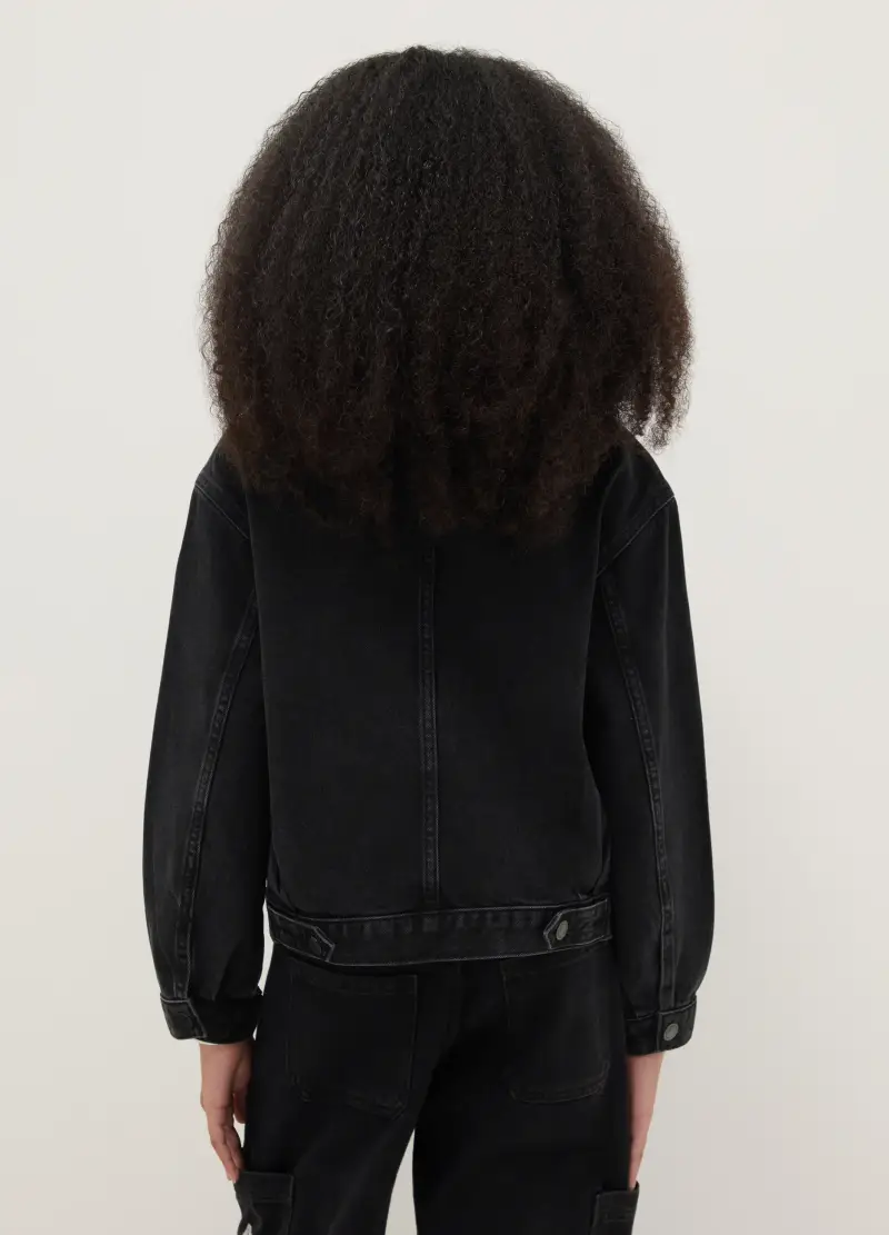 Ovs Kids Giacca In Puro Cotone Nero Da Ragazza Regular Fit miniatura 2