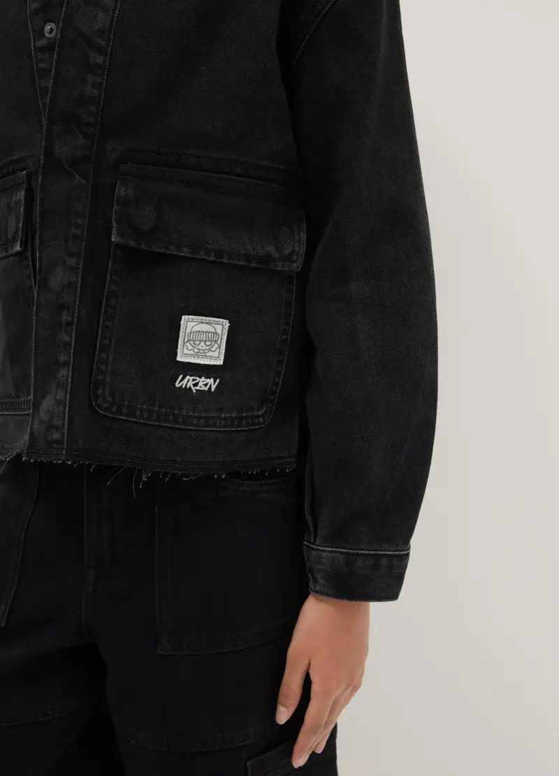 Ovs Kids Giacca In Puro Cotone Nero Da Ragazza Regular Fit miniatura 3