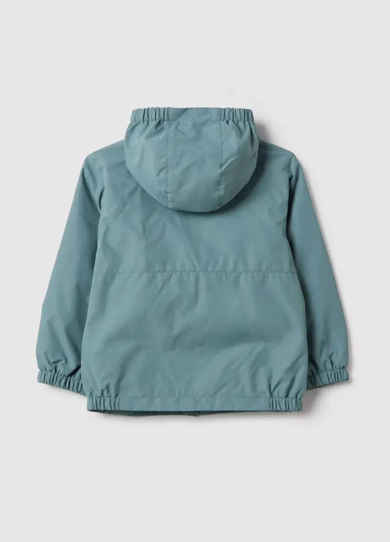 Giacca Leggera Azzurra Da Bambino Regular Fit Con Full Zip E Cappuccio, Azzurro miniatura 2