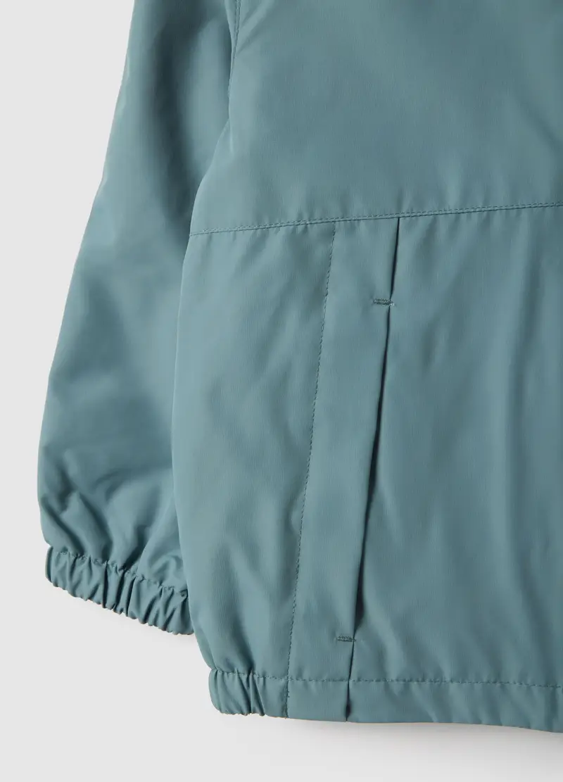 Giacca Leggera Azzurra Da Bambino Regular Fit Con Full Zip E Cappuccio, Azzurro miniatura 3