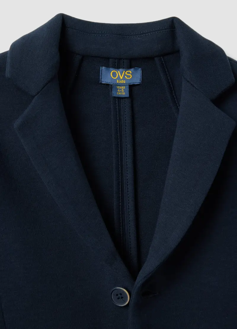 Giacca Leggera In Misto Cotone Blu Da Bambino Regular Fit, Blu miniatura 3