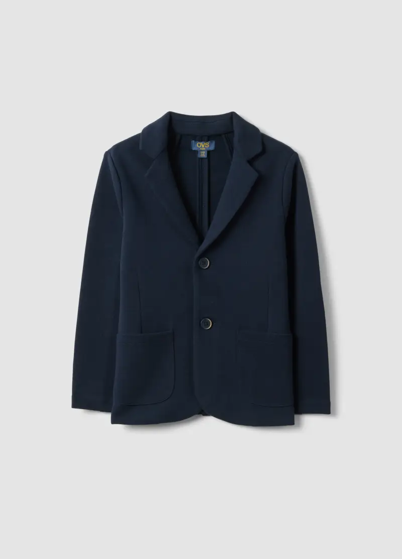 Giacca Leggera In Misto Cotone Blu Da Bambino Regular Fit, Blu