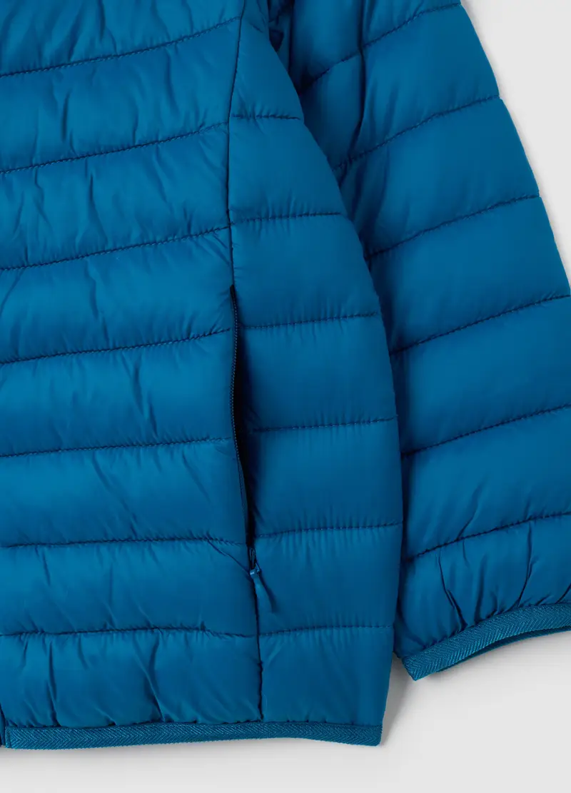 Giacca Piumino Da Bambino Azzurra Impermeabile, Azzurro miniatura 3