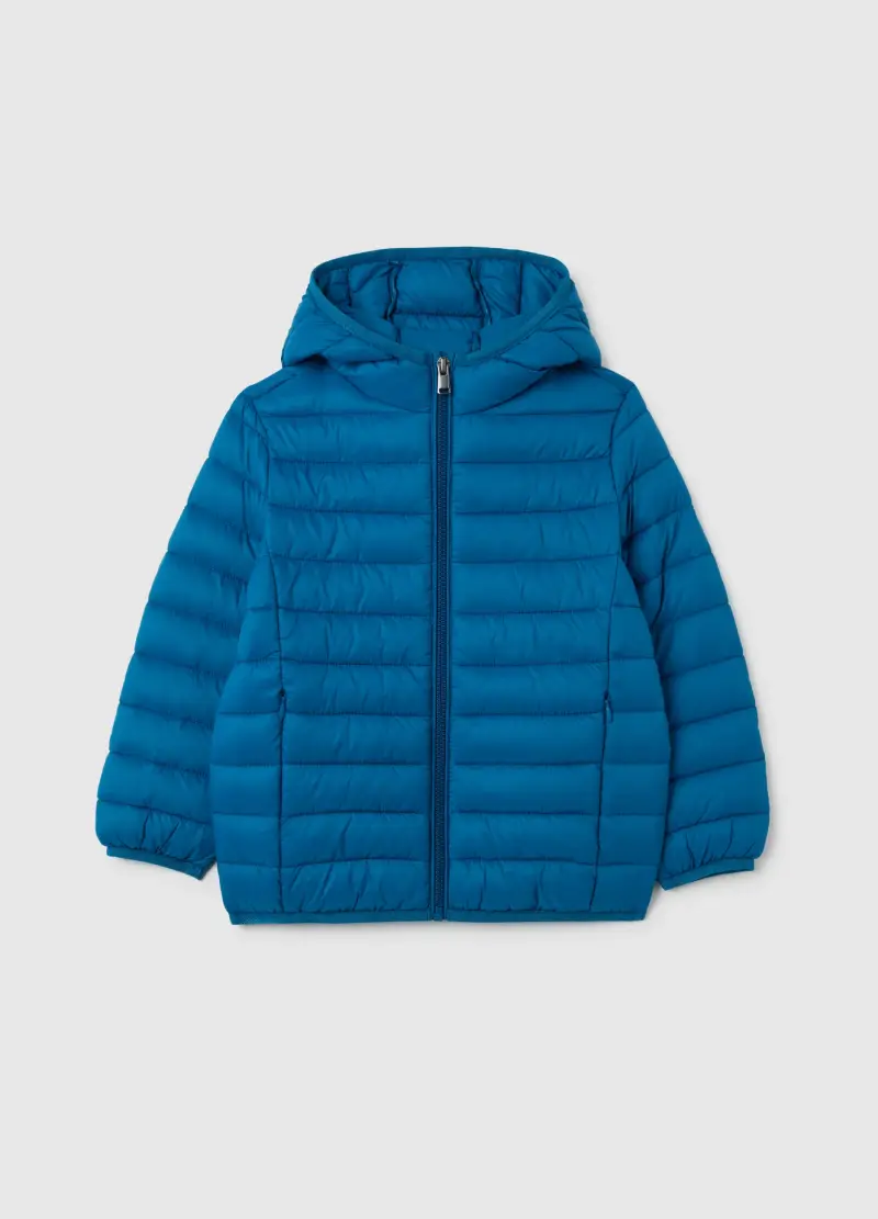 Giacca Piumino Da Bambino Azzurra Impermeabile, Azzurro