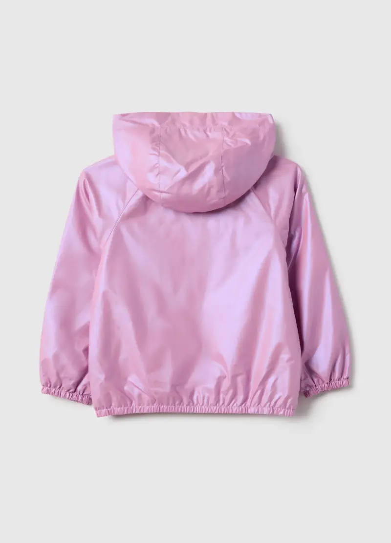 Giacca Rosa Metallizzato Da Bambina Regular Fit Con Zip E Cappuccio, Rosa miniatura 2
