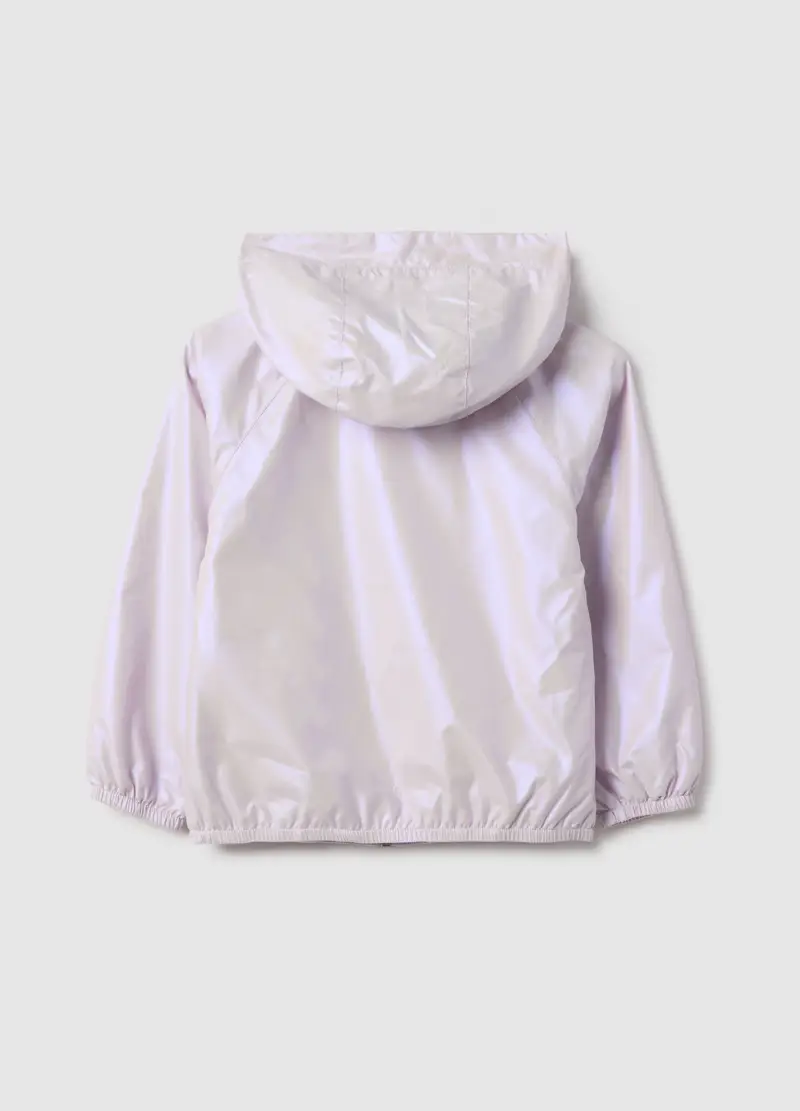 Giacca Viola Metallizzato Da Bambina Regular Fit Con Zip E Cappuccio, Viola miniatura 2