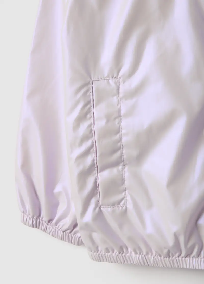 Giacca Viola Metallizzato Da Bambina Regular Fit Con Zip E Cappuccio, Viola miniatura 3