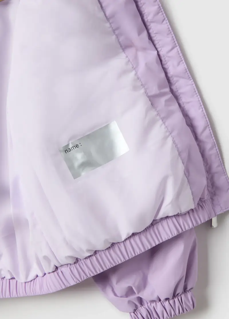 Giubbino Viola Imbottito Da Bambina Regular Fit Con Cappuccio, Viola miniatura 3