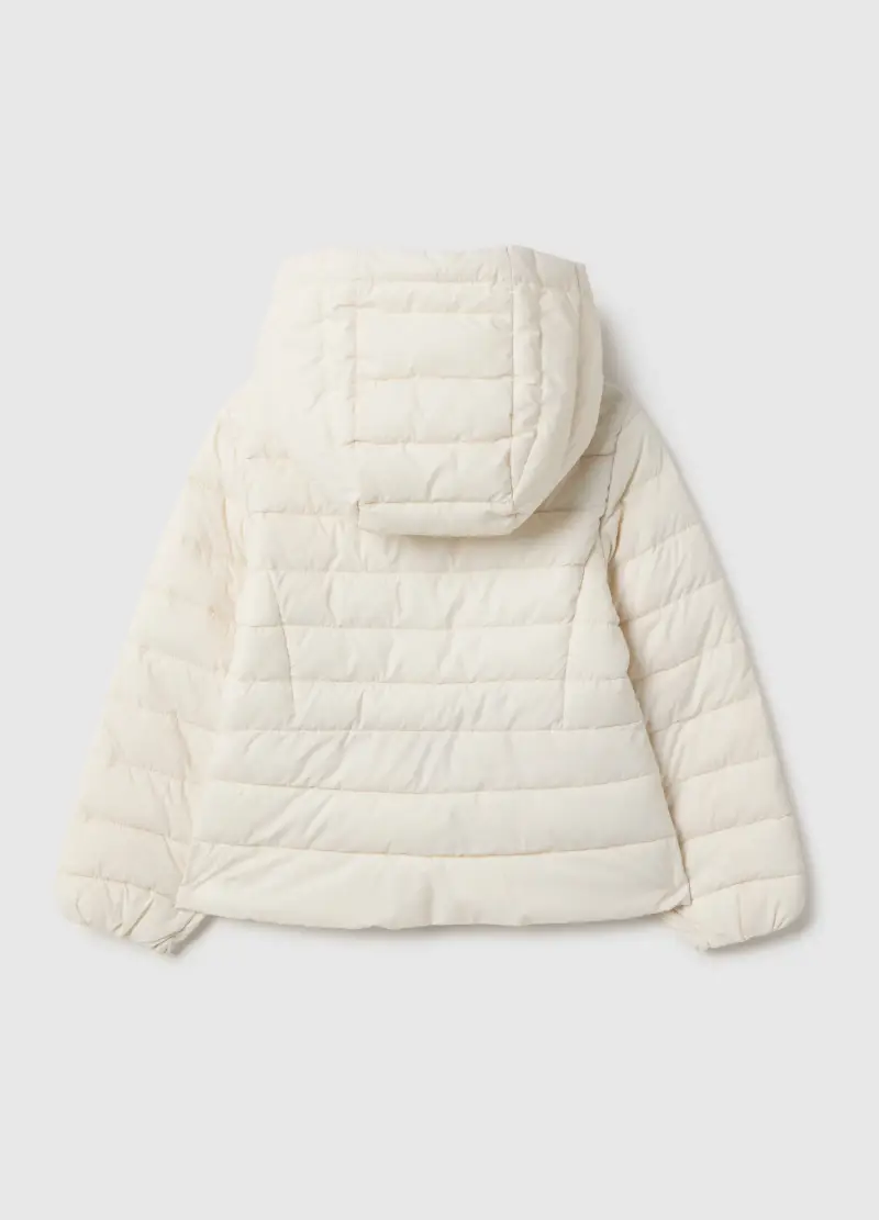 Giubbotto Bianco Imbottito Da Bambina Regular Fit Con Cappuccio, Bianco miniatura 2