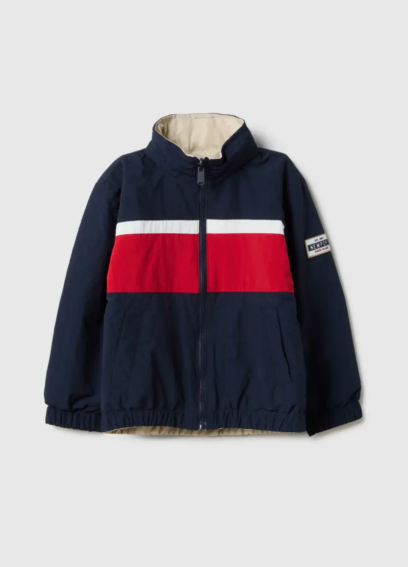 Giubbotto Blu Regular Fit Con Zip Per Bambino, Multicolor