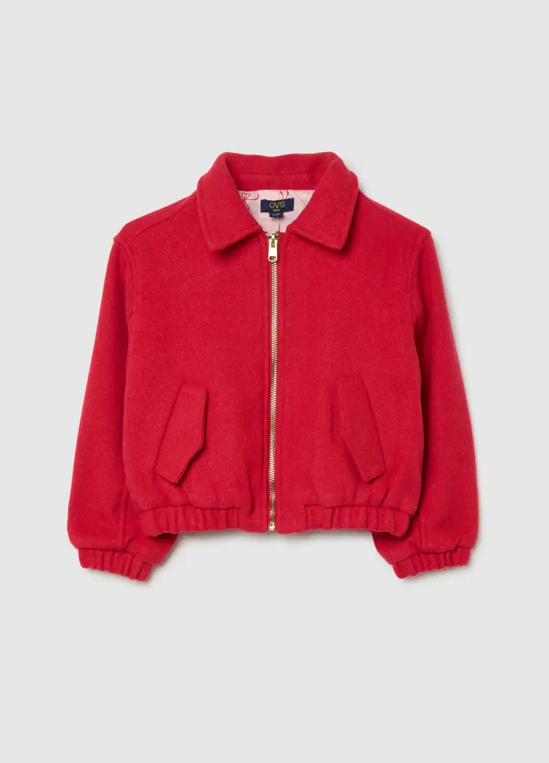 Giubbotto Bomber Da Bambina In Rosso Regular Fit, Rosso miniatura 2
