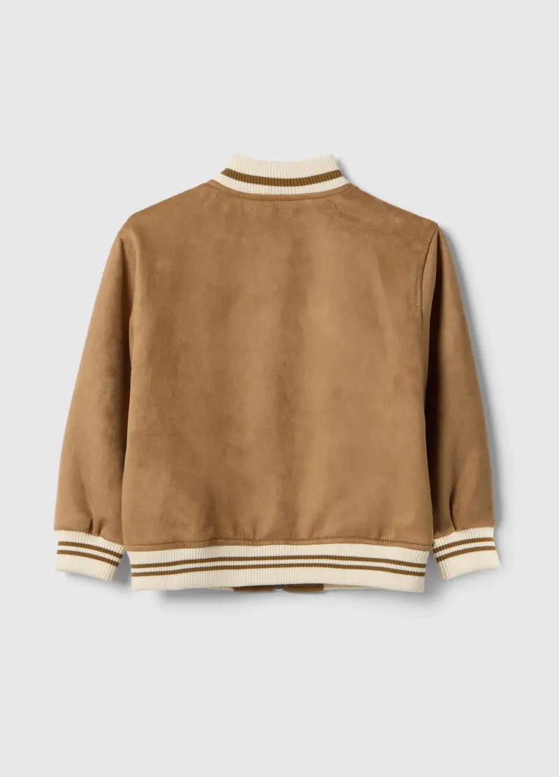 Giubbotto Marrone Da Bambino Regular Fit Con Polsini E Collo A Coste, Multicolor miniatura 2