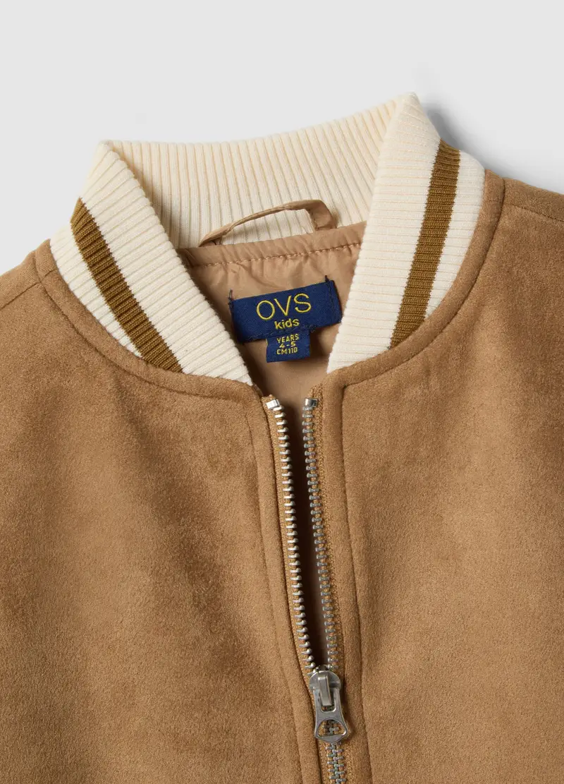 Giubbotto Marrone Da Bambino Regular Fit Con Polsini E Collo A Coste, Multicolor miniatura 3