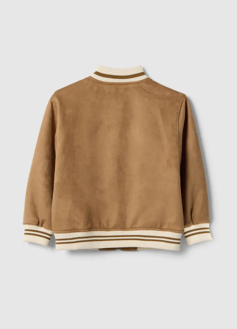 Giubbotto Marrone Da Bambino Regular Fit Con Polsini E Collo A Coste, Multicolor miniatura 2