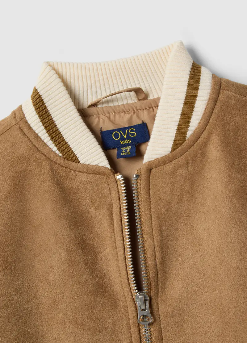 Giubbotto Marrone Da Bambino Regular Fit Con Polsini E Collo A Coste, Multicolor miniatura 3