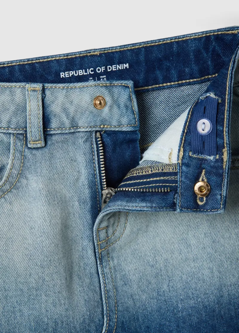 Gonna In Puro Cotone Denim Regular Fit Per Bambina, Denim miniatura 3