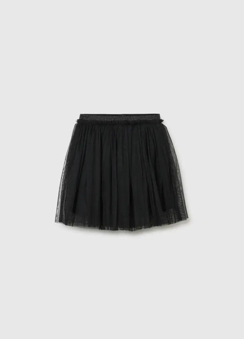Gonna Nera Da Bambina Regular Fit In Tulle, Nero