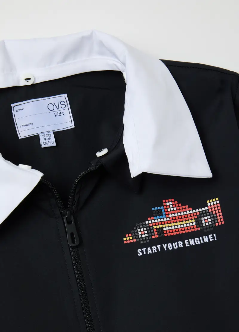 Grembiule Scolastico Da Bambino In Misto Cotone Multicolor Con Zip, Multicolor miniatura 3