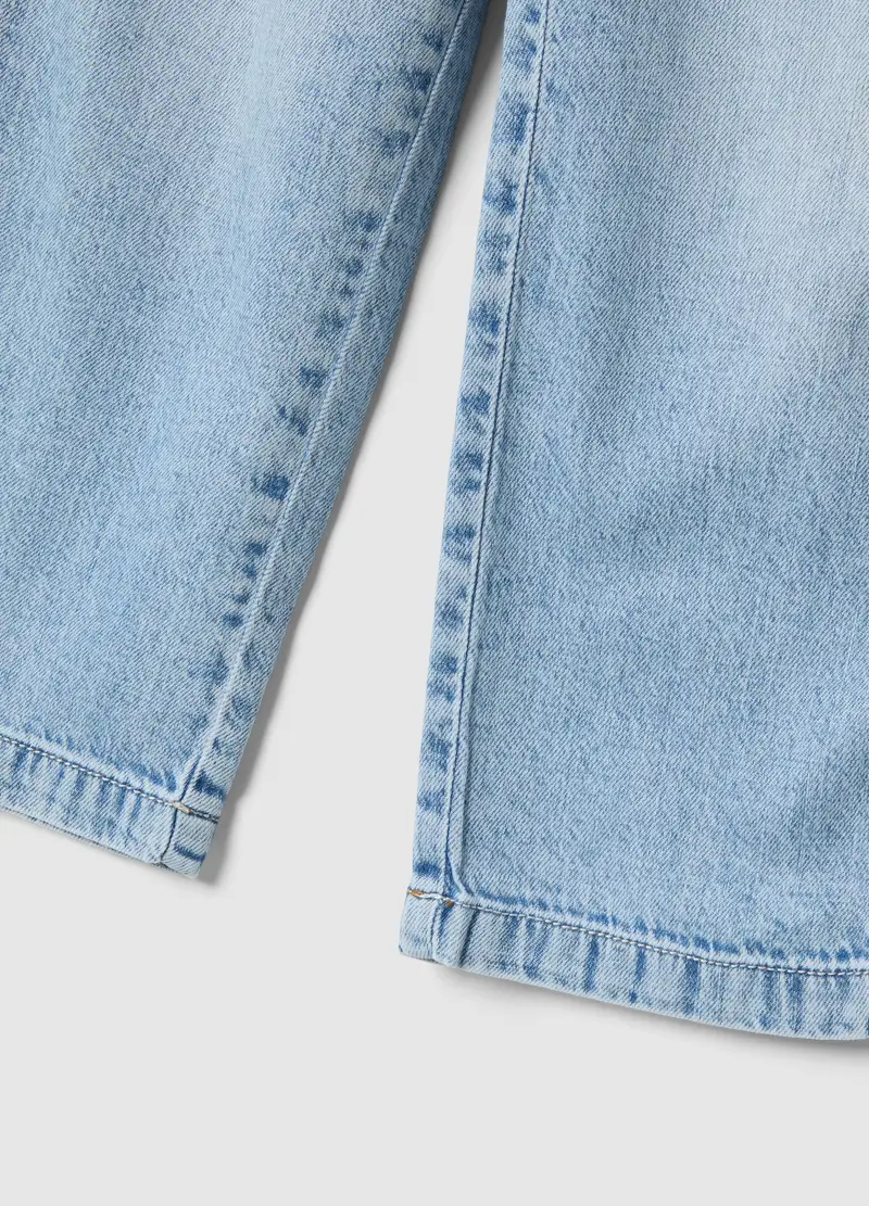 Jeans In Misto Cotone Denim Azzurro Da Bambino Regular Fit, Denim miniatura 3