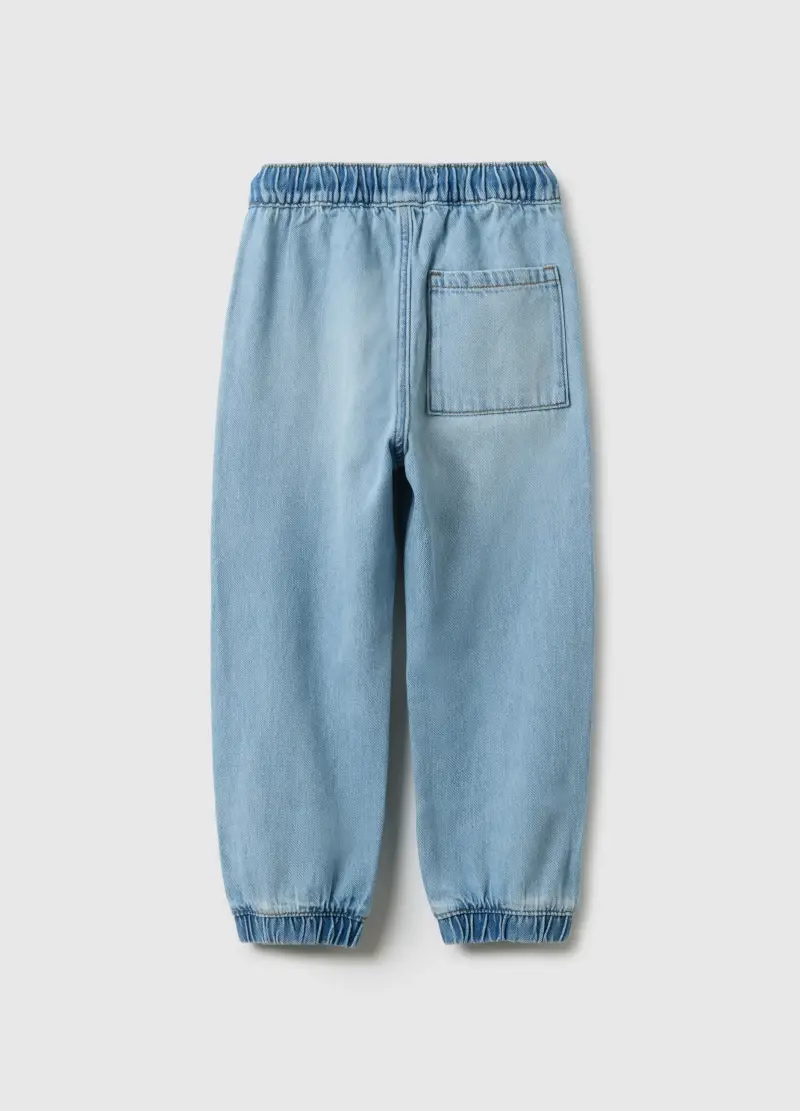Jog Denim In Cotone Azzurro Regular Fit Per Bambino, Azzurro miniatura 2