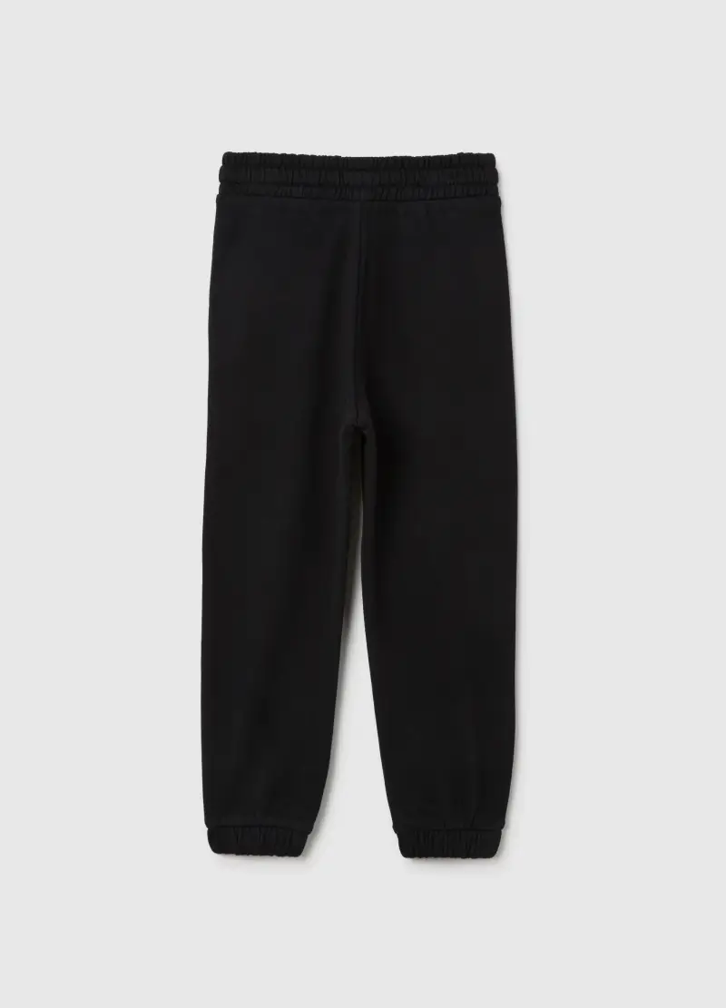 Jogger Da Bambina In Puro Cotone Nero Regular Fit, Nero miniatura 2