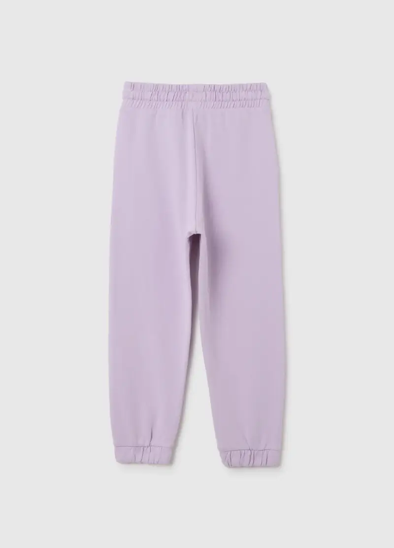 Jogger Da Bambina In Puro Cotone Nero Regular Fit, Viola miniatura 2