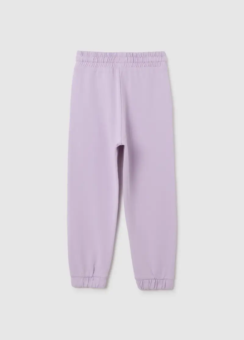Jogger Da Bambina In Puro Cotone Nero Regular Fit, Viola miniatura 2