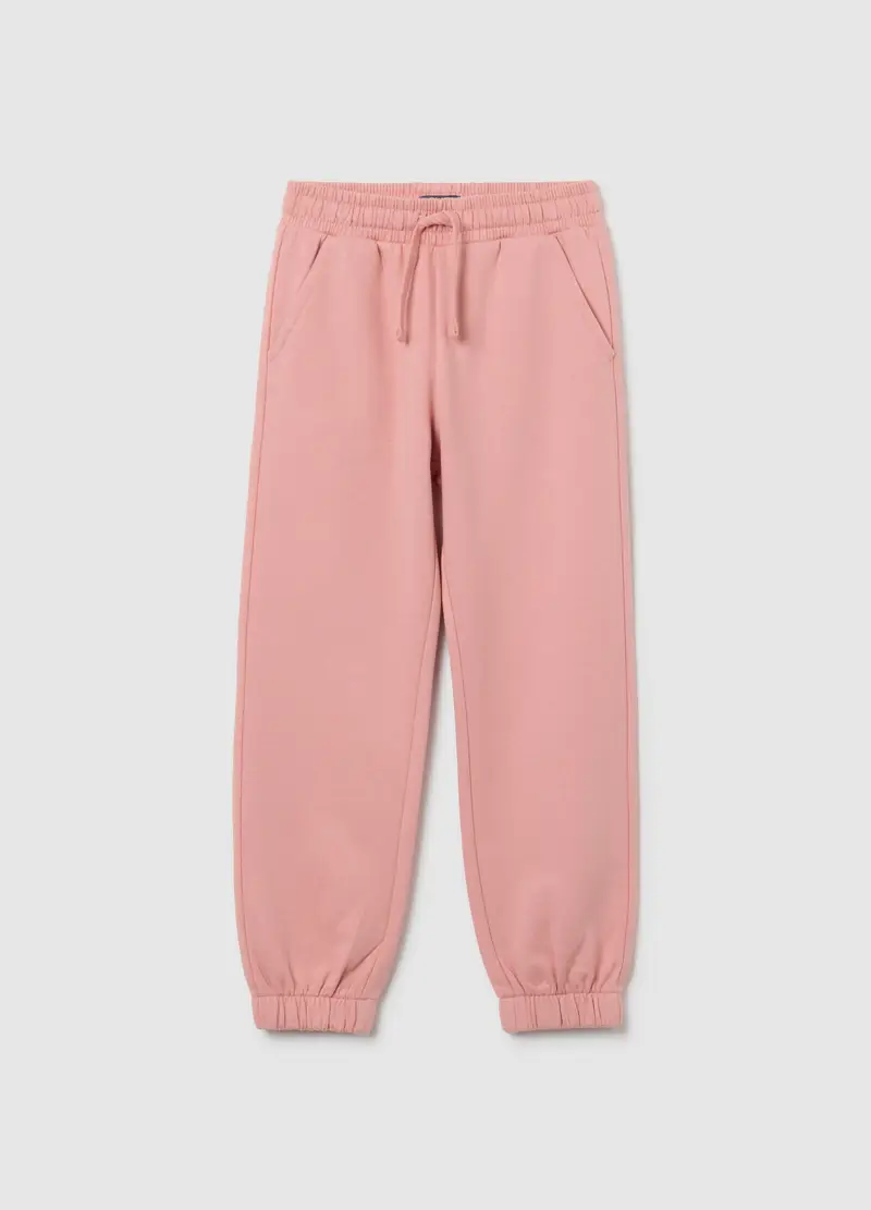 Jogger Da Bambina In Puro Cotone Rosa Regular Fit, Rosa
