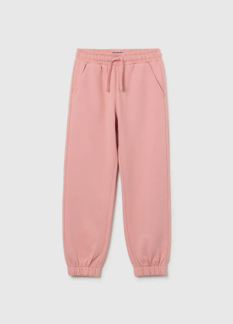 Jogger Da Bambina In Puro Cotone Rosa Regular Fit, Rosa