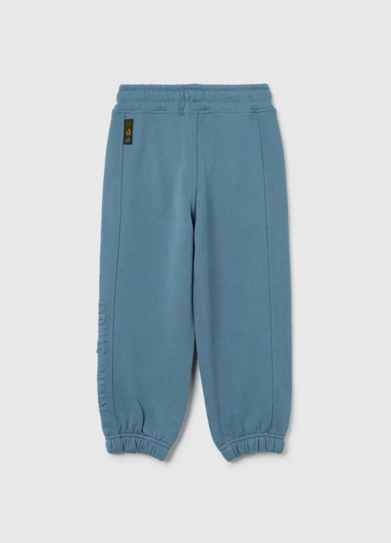 Jogger Da Bambino In Misto Cotone Blu Regular Fit, Blu miniatura 2