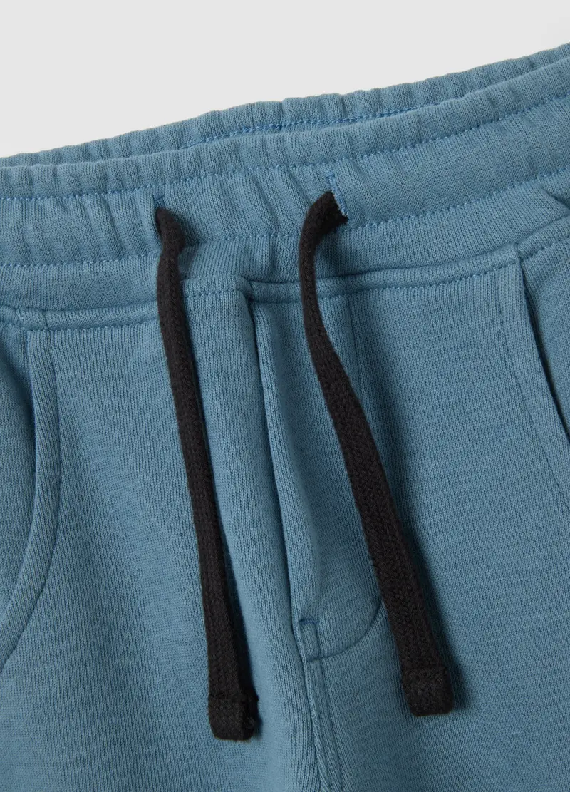 Jogger Da Bambino In Misto Cotone Blu Regular Fit, Blu miniatura 3