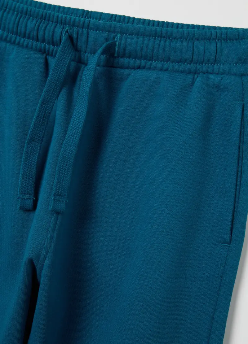 Jogger Da Bambino In Puro Cotone Blu Regular Fit, Blu miniatura 3