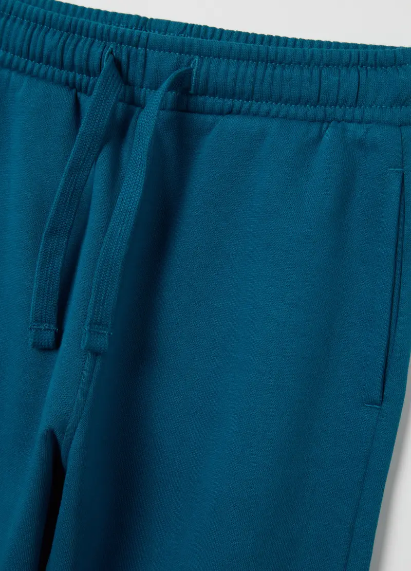 Jogger Da Bambino In Puro Cotone Blu Regular Fit, Blu miniatura 3