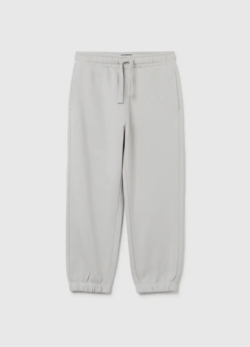 Jogger Da Bambino In Puro Cotone Grigi Regular Fit, Grigio