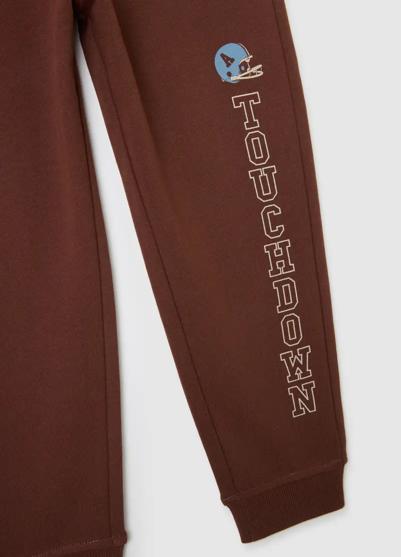 Jogger Da Bambino In Puro Cotone Marroni Regular Fit, Marrone miniatura 3