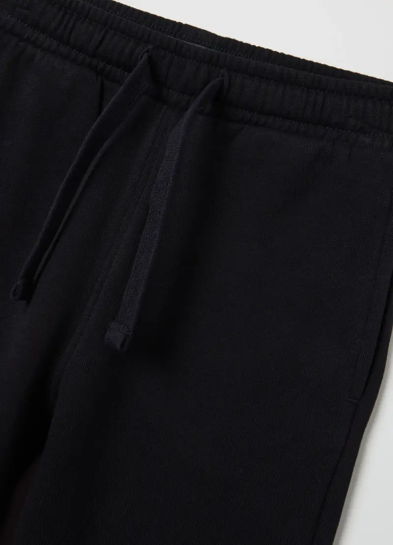 Jogger Da Bambino In Puro Cotone Neri Regular Fit, Nero miniatura 3