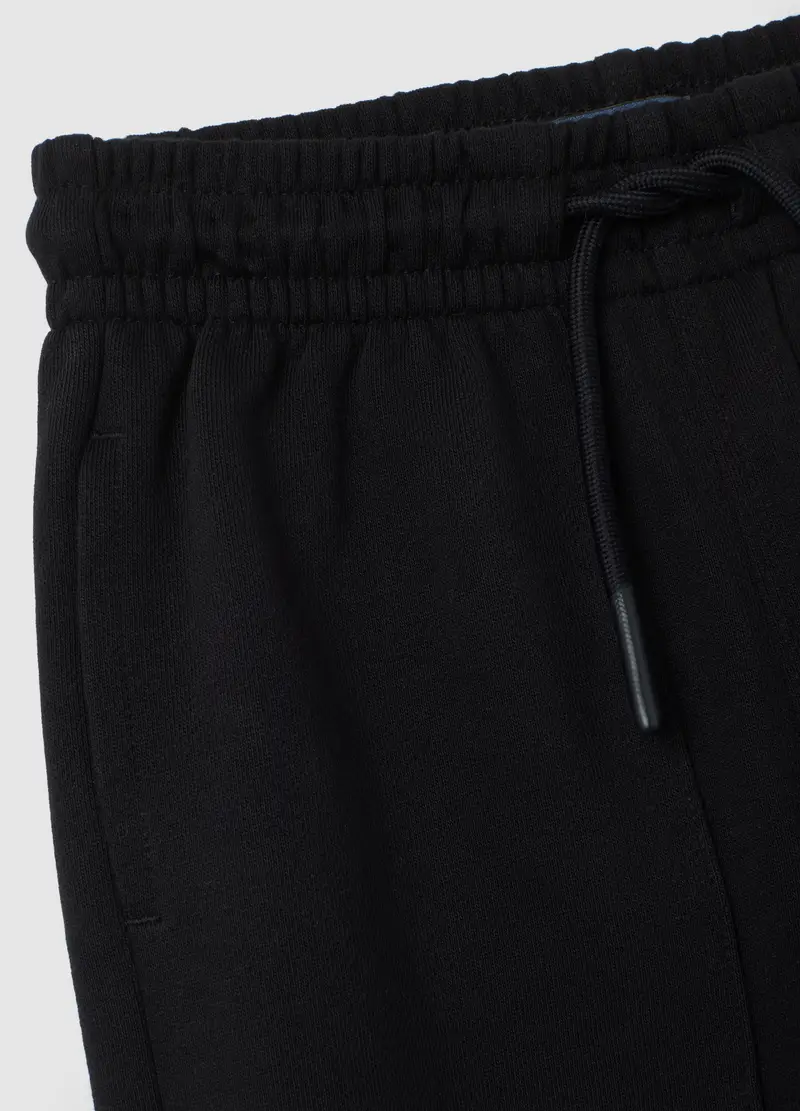 Jogger Da Bambino In Puro Cotone Nero Regular Fit, Nero miniatura 3