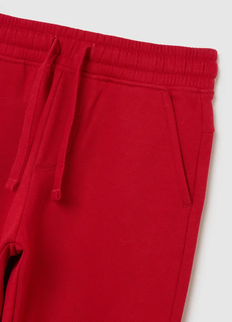 Jogger Da Bambino In Puro Cotone Rosso Regular Fit, Rosso miniatura 3