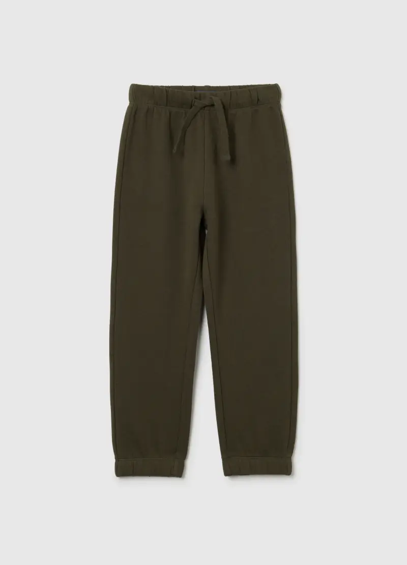 Jogger Da Bambino In Puro Cotone Verdi, Verde