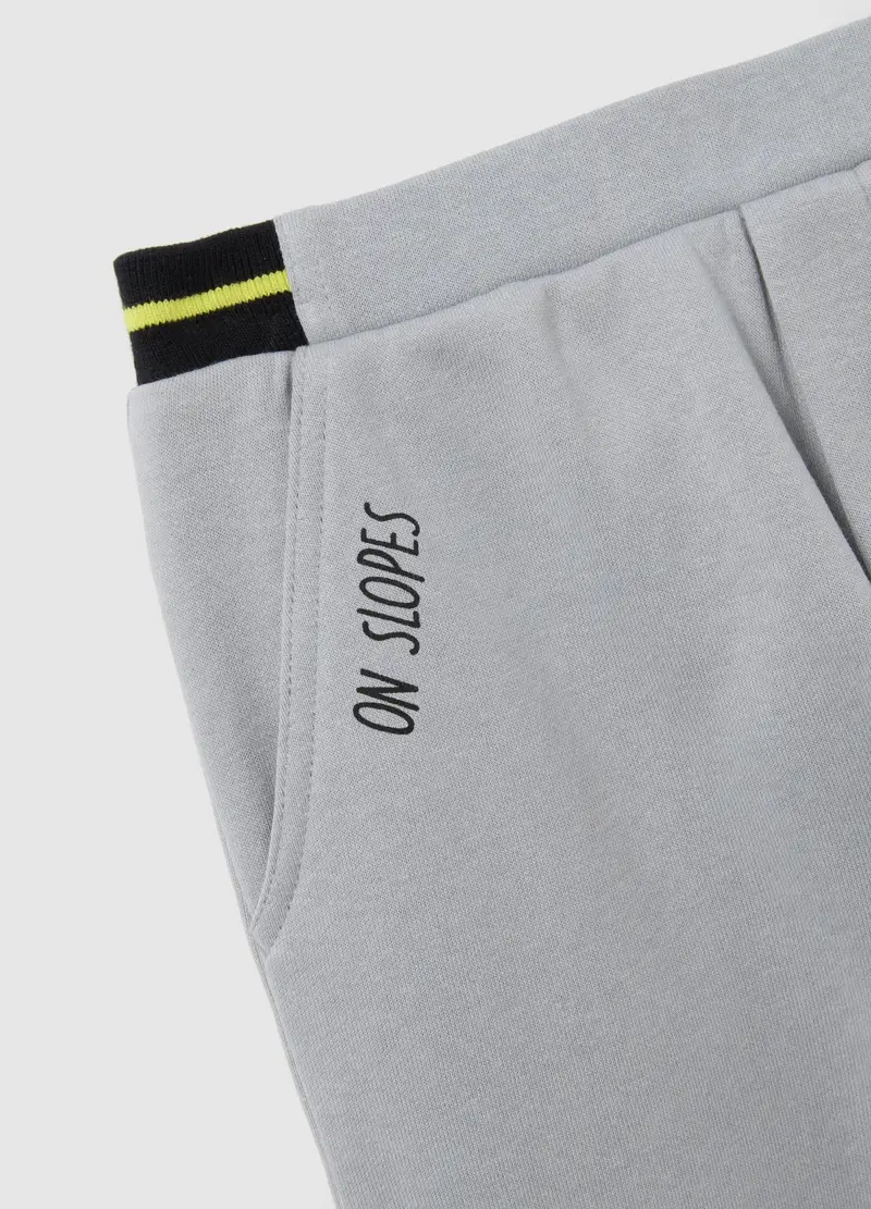 Jogger Grigi Da Bambino In Misto Cotone Vestibilità Oversize, Grigio miniatura 3