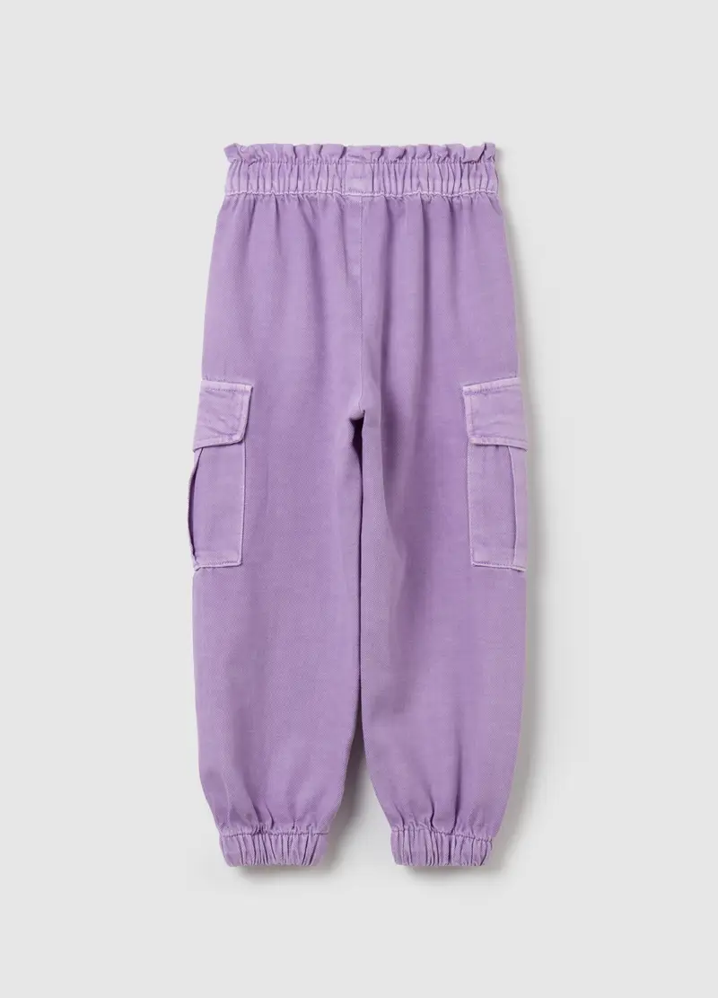 Joggers Cargo Con Profili Elasticati, Bambina, Viola miniatura 2
