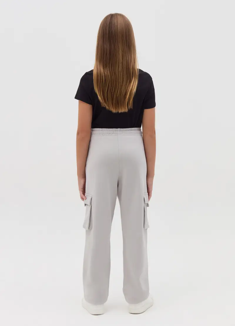 Joggers Cargo Con Stampa "urban Crew", Bambina, Grigio miniatura 2