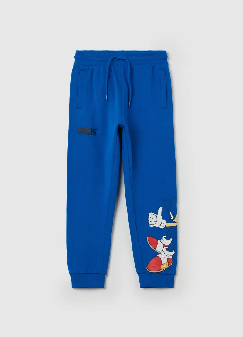 Joggers Con Coulisse E Stampa Sonic, Bambino, Blu