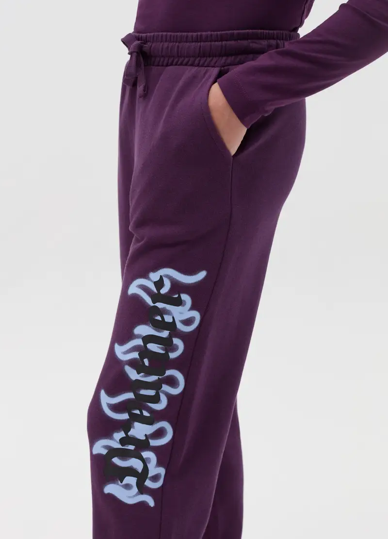 Joggers Con Stampa Gotica "dreamer", Bambina, Viola miniatura 2