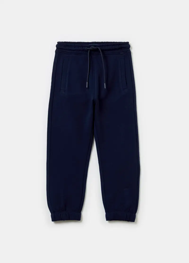 Joggers Essential In Cotone Con Coulisse, Bambino, Blu