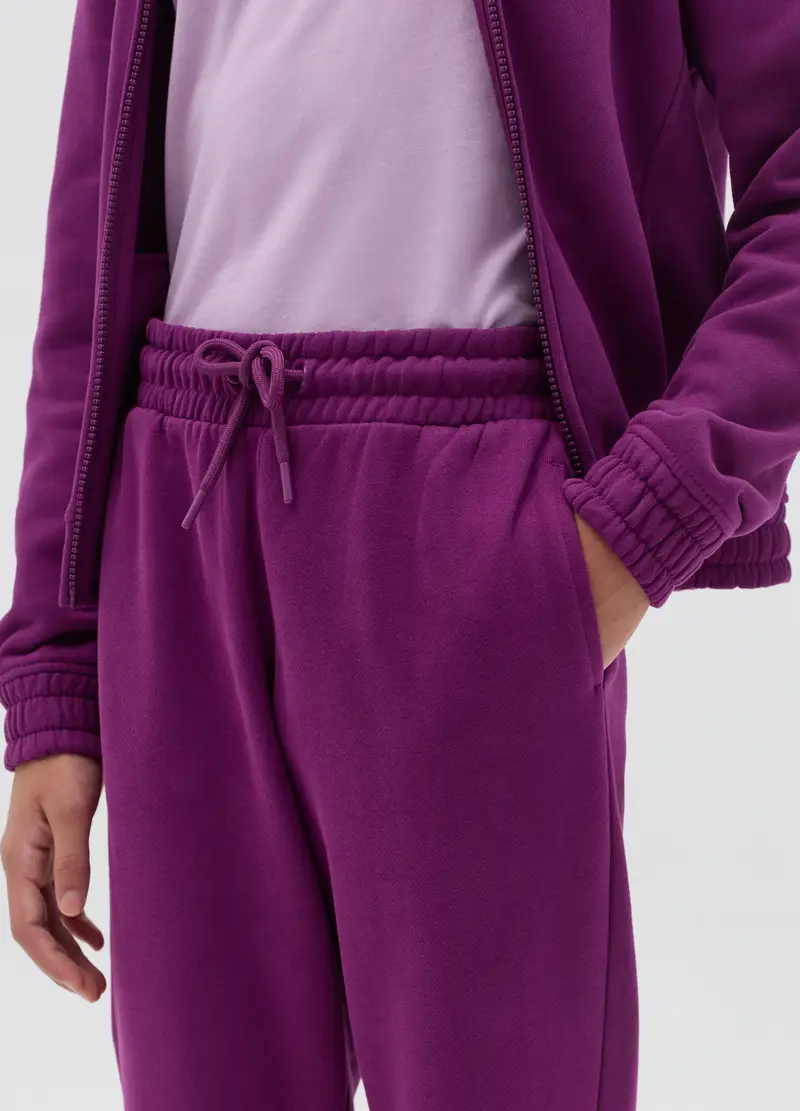 Joggers Essential In Felpa Con Coulisse, Bambina, Viola miniatura 3