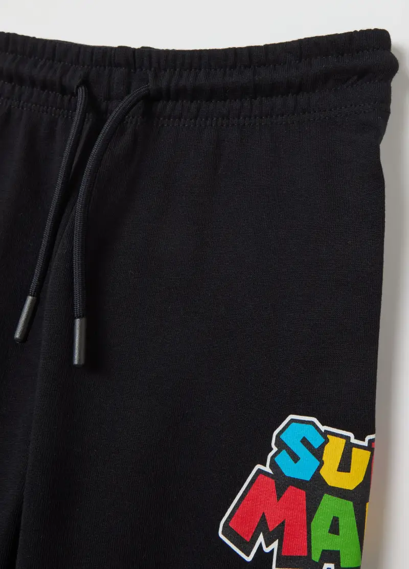 Joggers In Cotone Con Stampa Super Mario™, Bambino, Nero miniatura 3