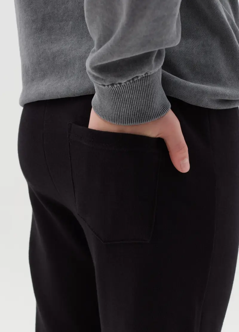 Joggers In Felpa Con Coulisse, Bambino, Nero miniatura 2